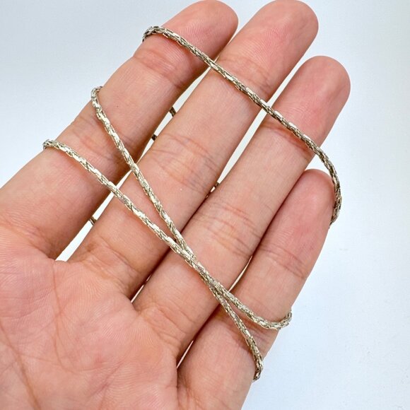 VTG Sterling Silver 925 Rope Style Chain Necklace Spring Ring Size 20" Length - Picture 4 of 7